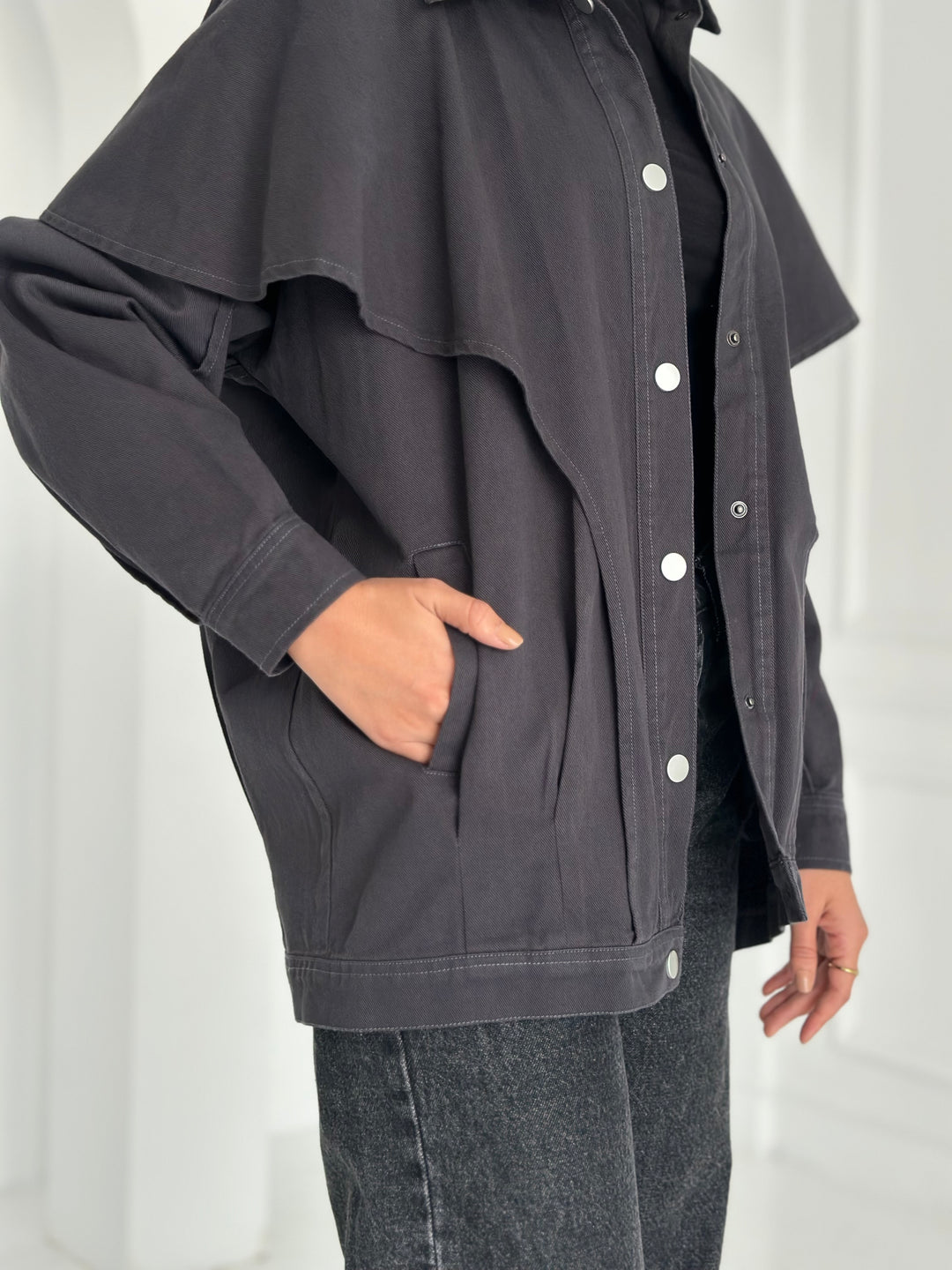 Flying denim jacket- Gray