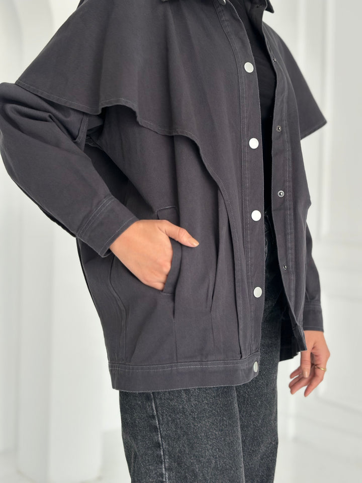 Flying denim jacket- Gray