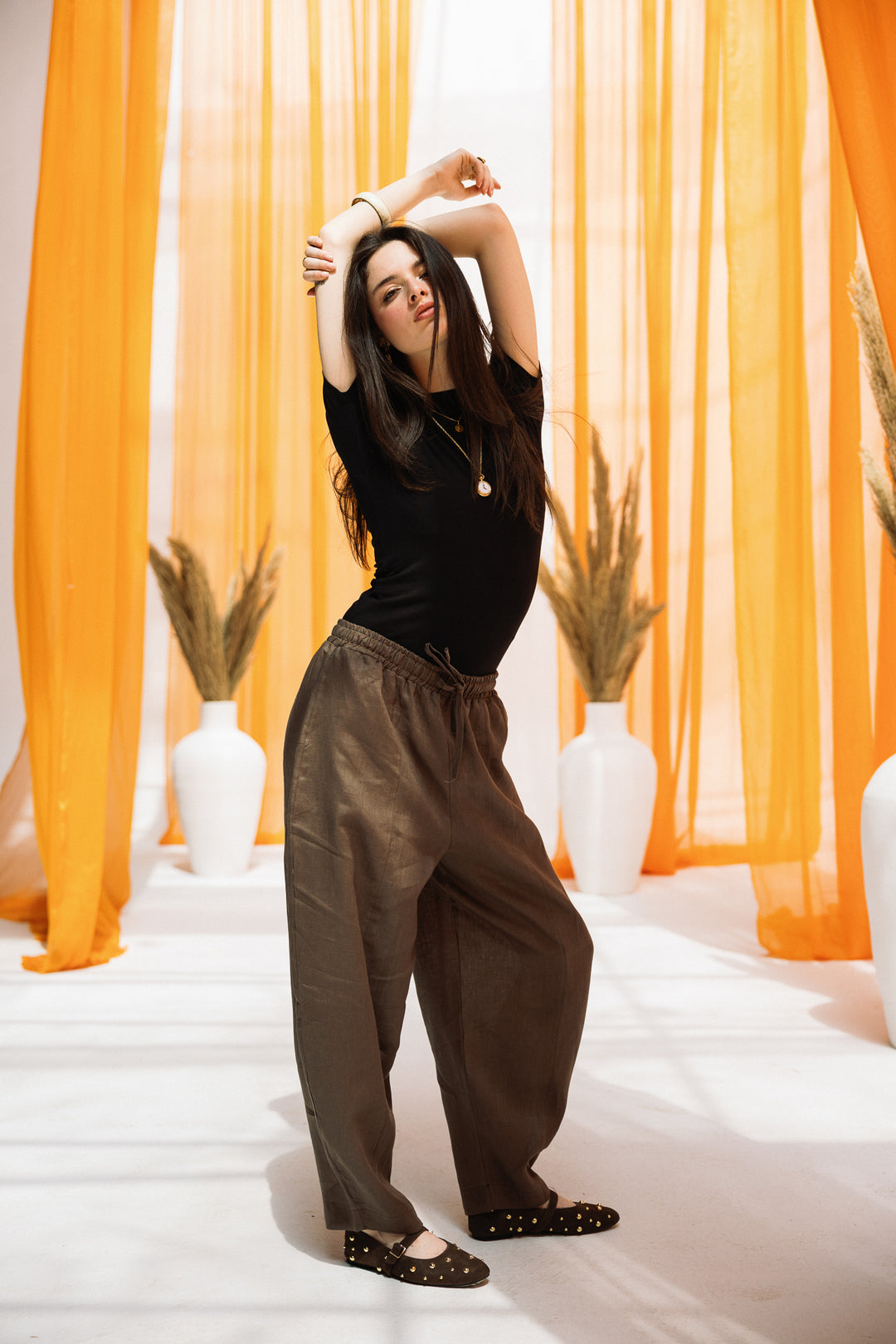 Elan linen pants- tortilla