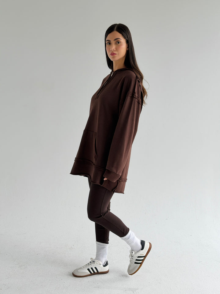 Double Sides Hoodie - Brown