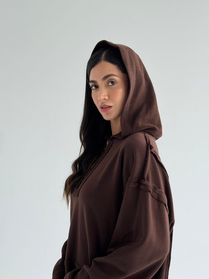 Double Sides Hoodie - Brown