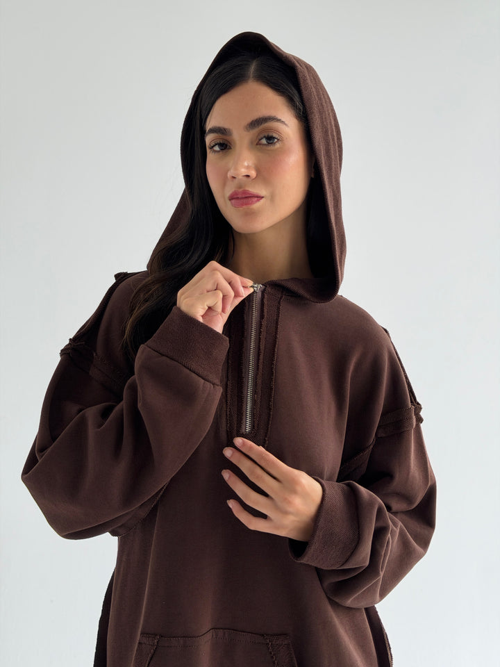 Double Sides Hoodie - Brown
