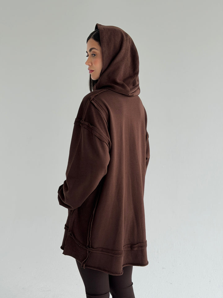 Double Sides Hoodie - Brown