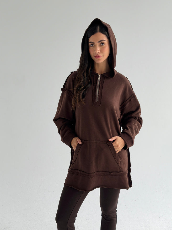 Double Sides Hoodie - Brown