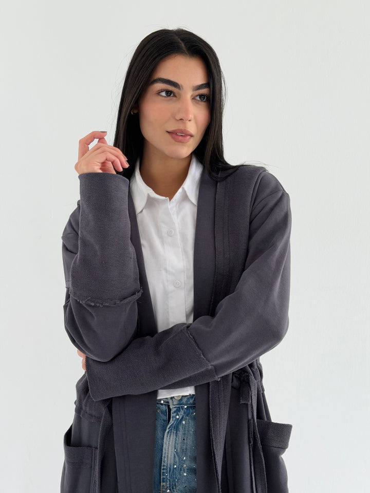 twisted kimono-Gray