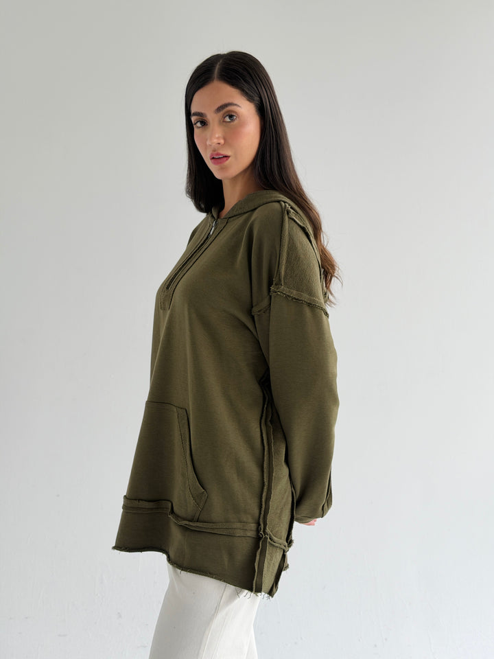 Double Sides Hoodie - Olive