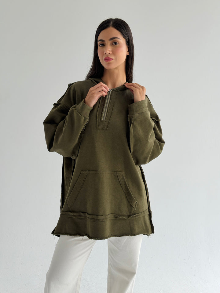 Double Sides Hoodie - Olive