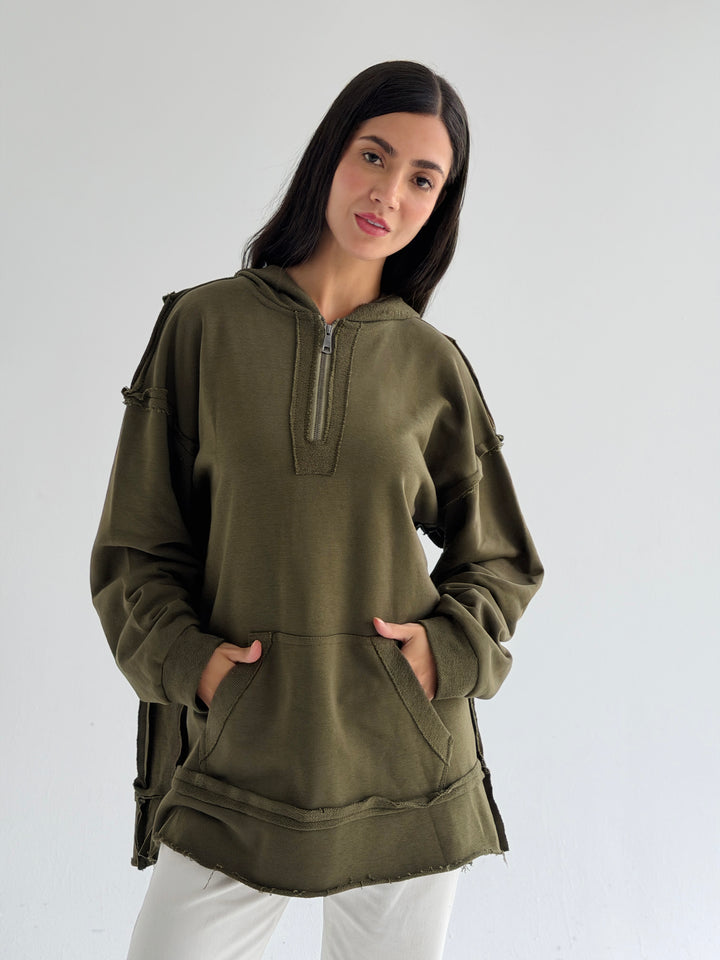 Double Sides Hoodie - Olive