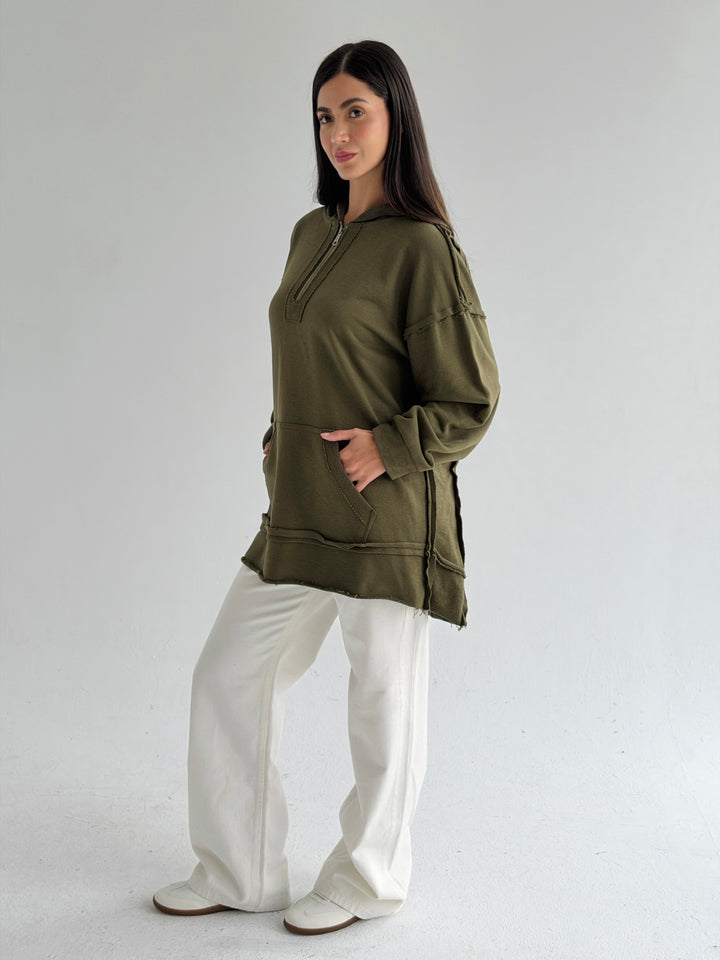 Double Sides Hoodie - Olive
