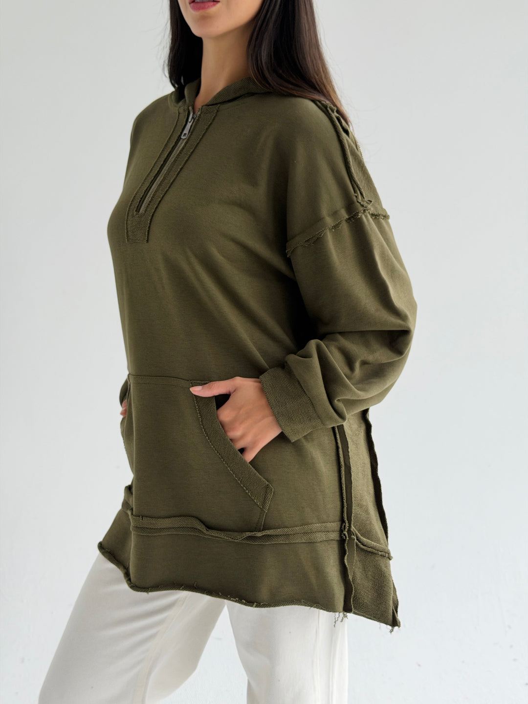 Double Sides Hoodie - Olive