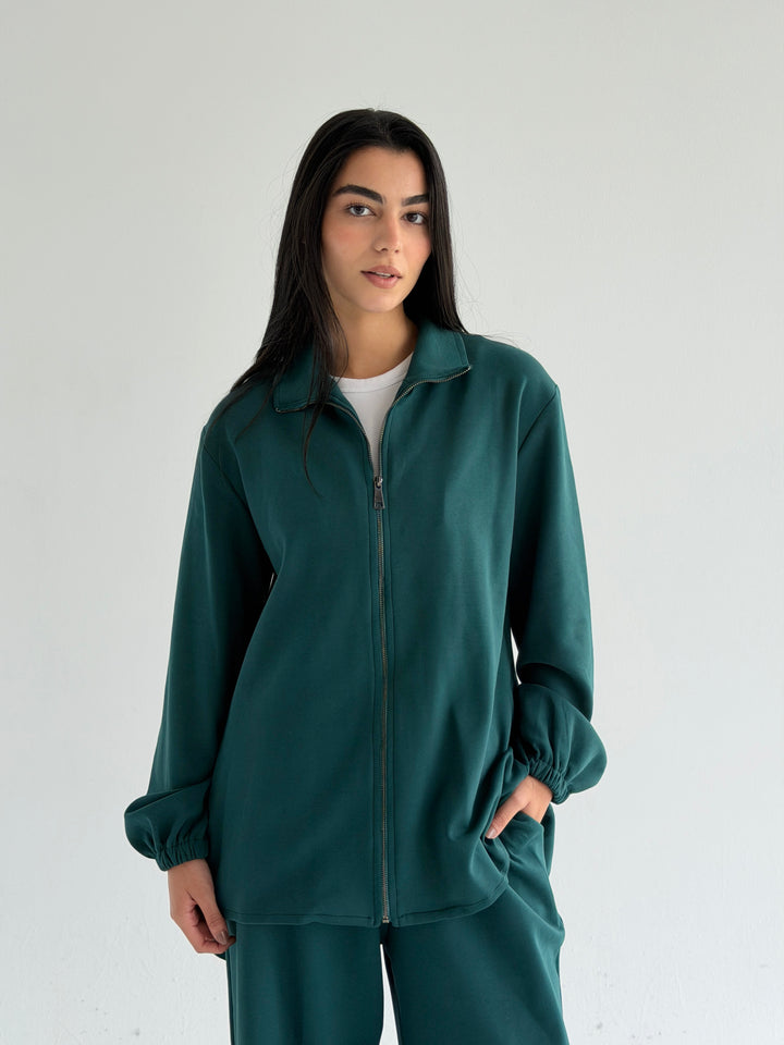 Pleated back set -teal blue