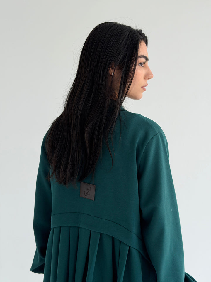 Pleated back set -teal blue