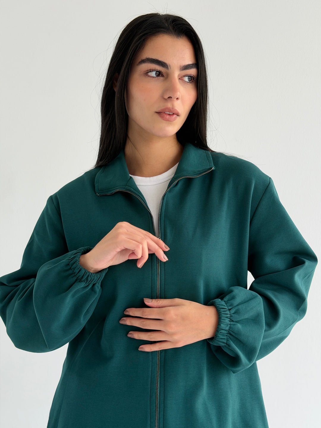 Pleated back set -teal blue