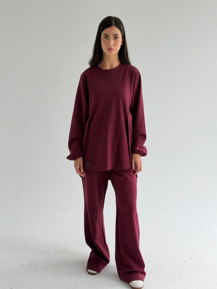 Curved set - burgandy