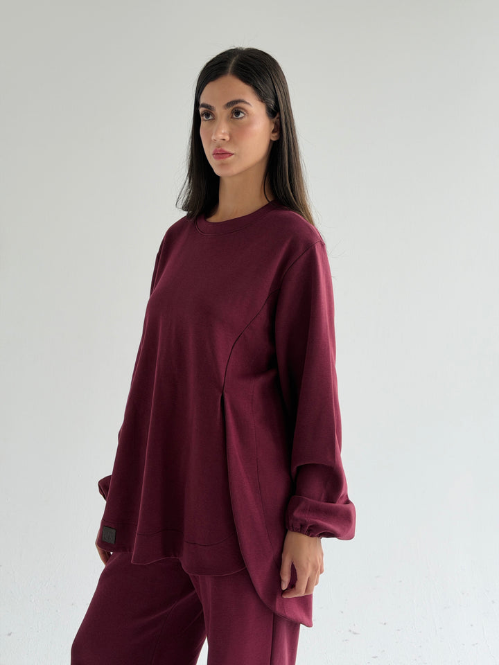 Curved set - burgandy