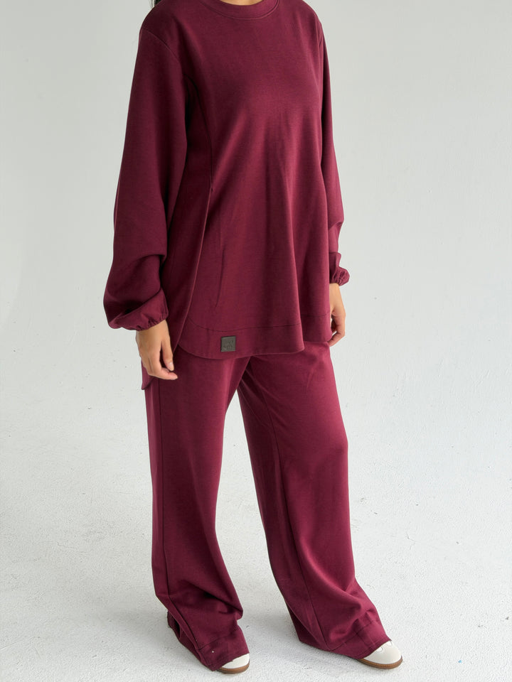 Curved set - burgandy