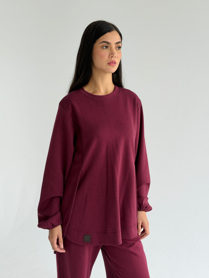 Curved set - burgandy