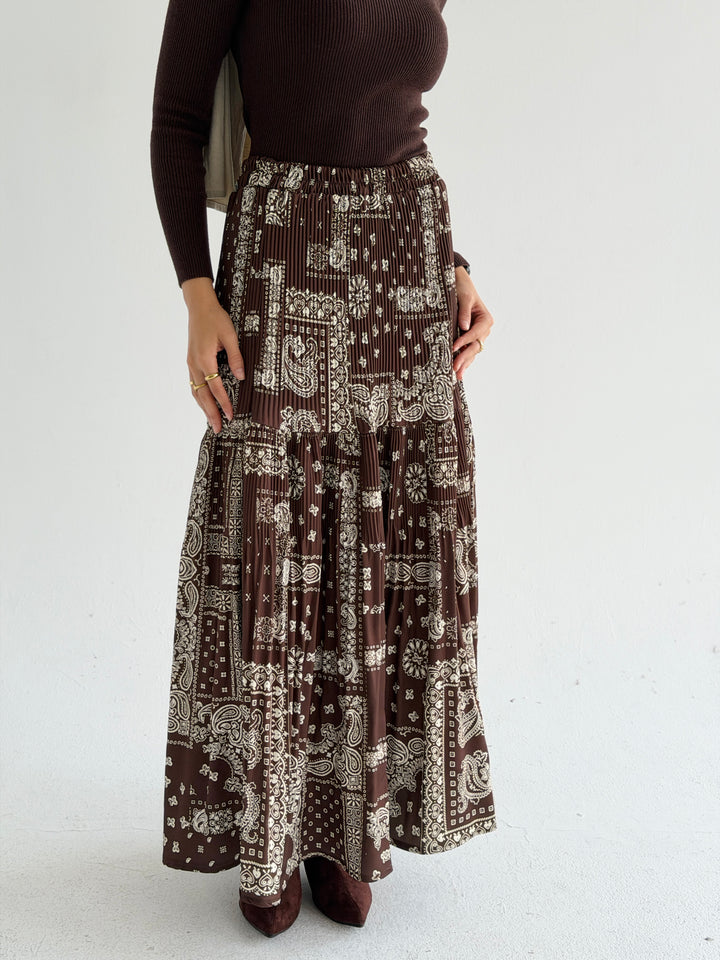 Marple printed pillise skirt