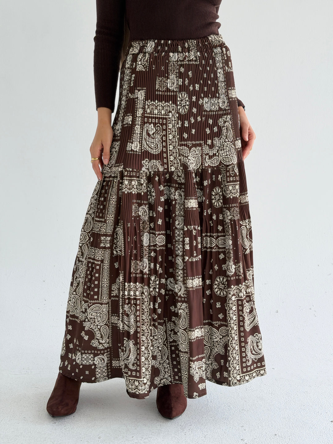 Marple printed pillise skirt