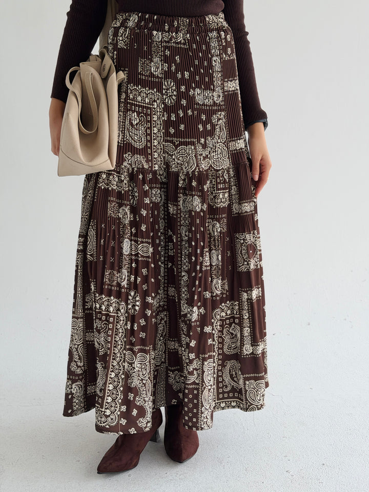 Marple printed pillise skirt