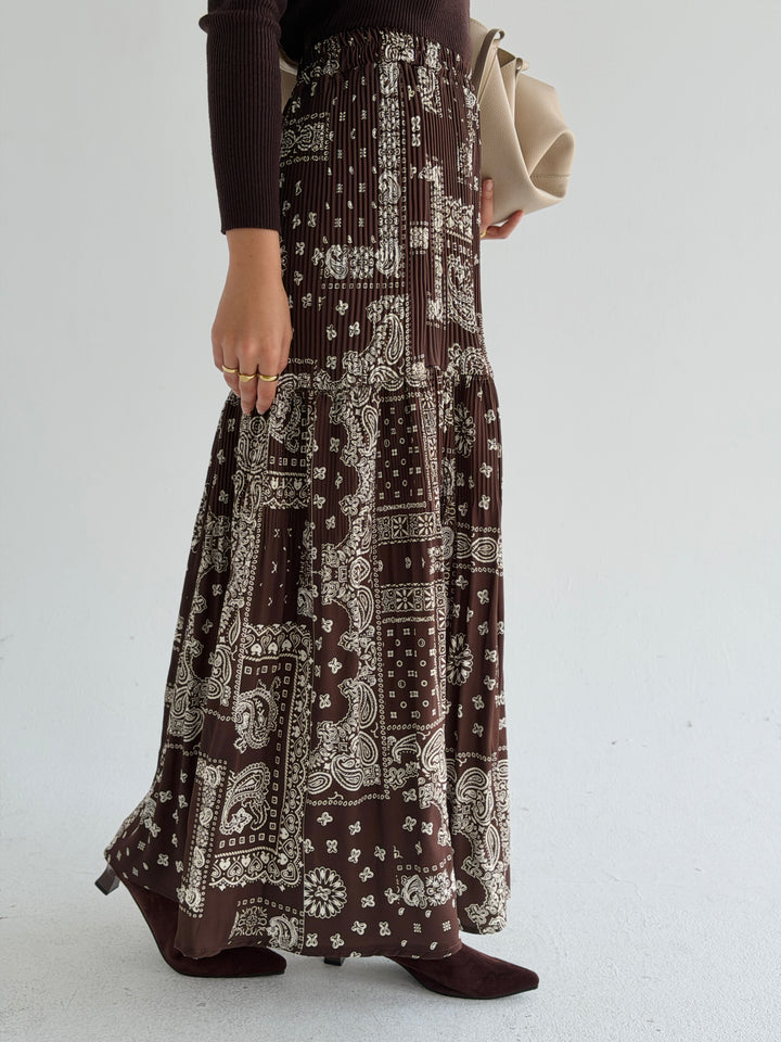 Marple printed pillise skirt