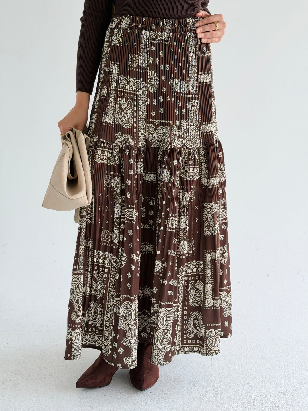 Marple printed pillise skirt