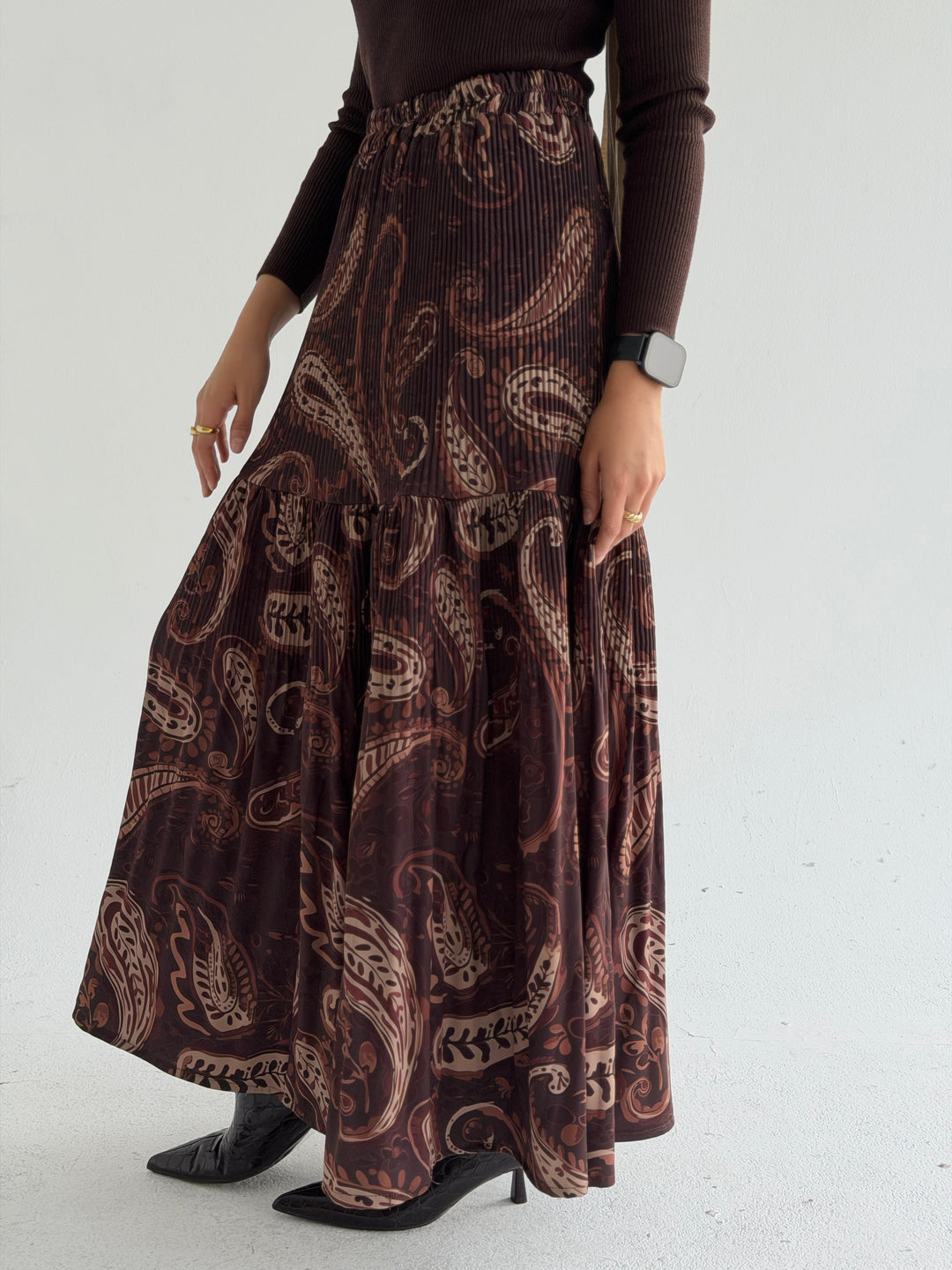 Caco printed pillise skirt
