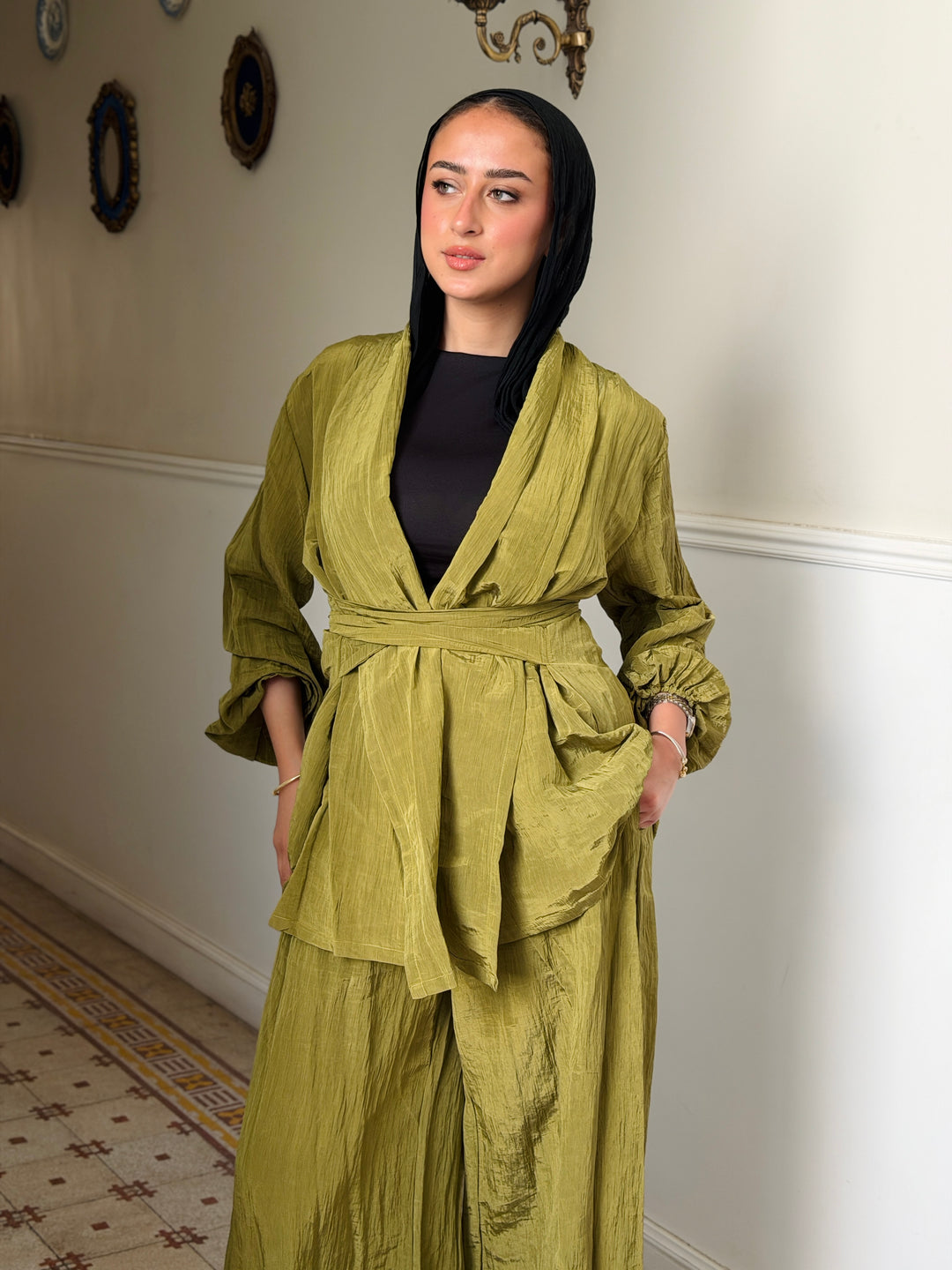 Moon veil set - Yellow green