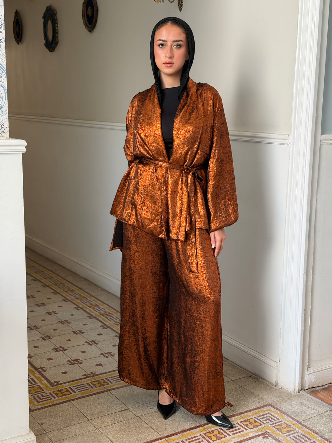 pearl set - Metallic orange