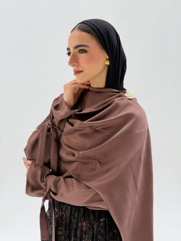 Shall scarve top- brown