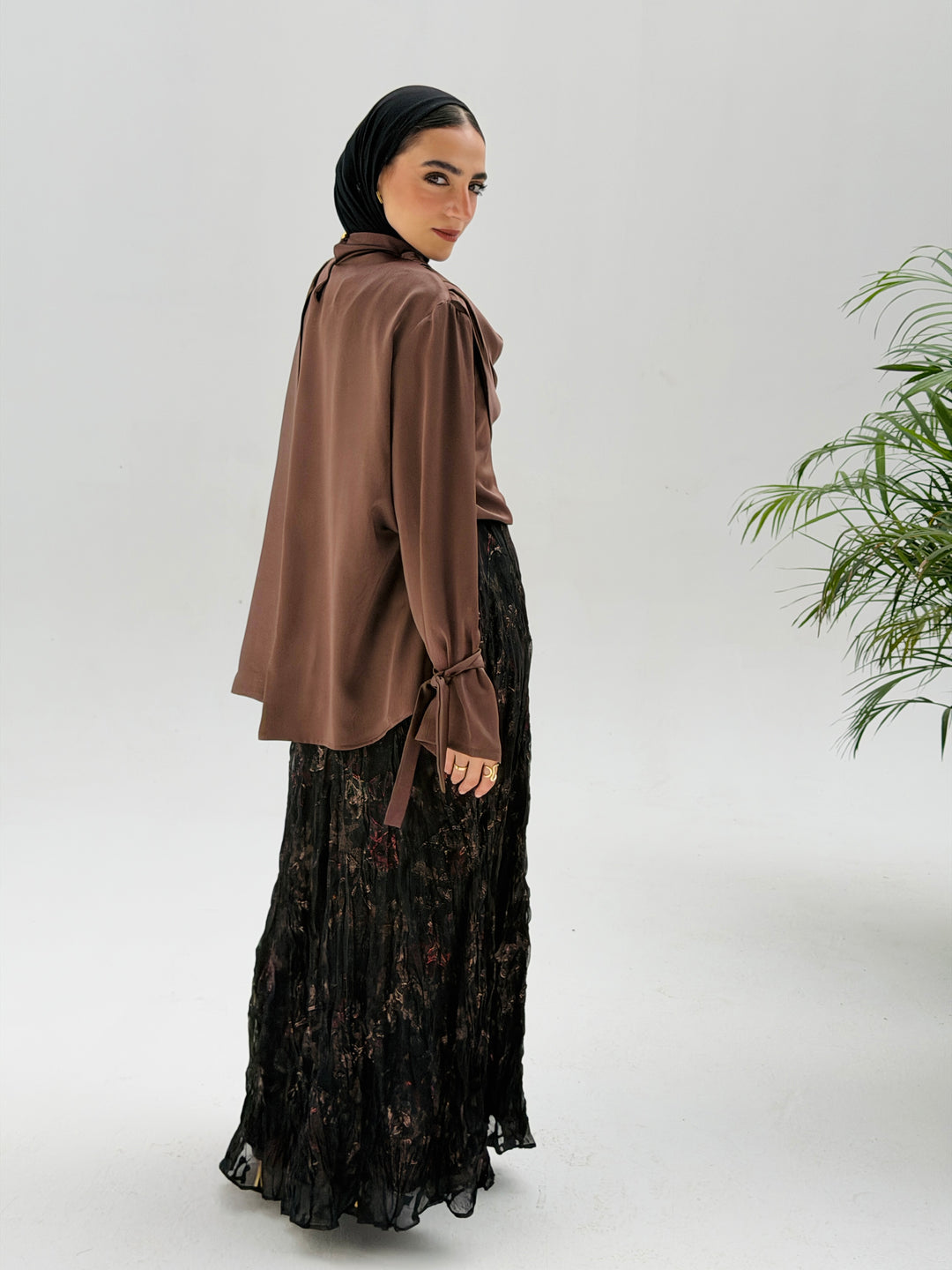 Shall scarve top- brown