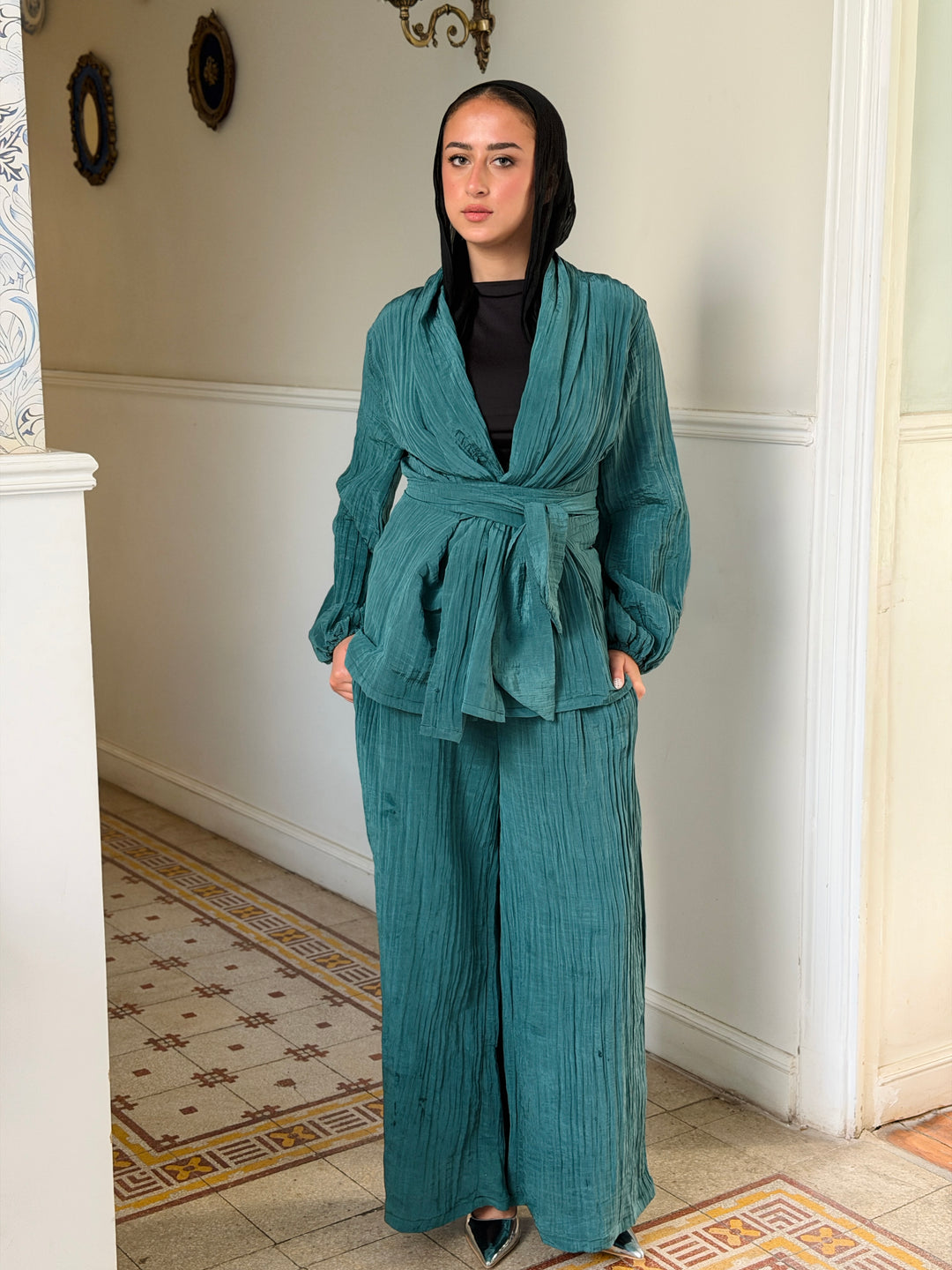 Moon veil set - Teal blue