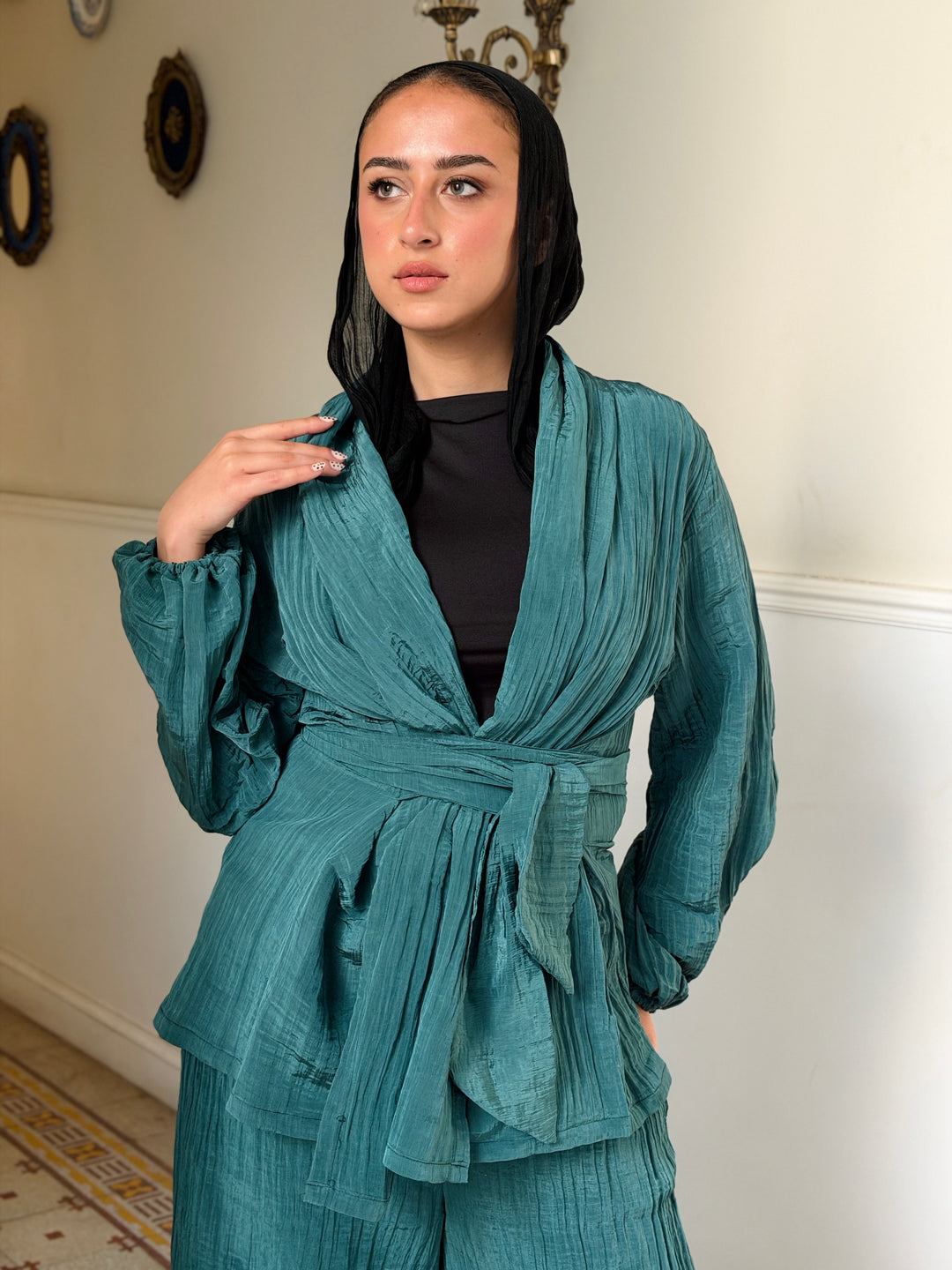 Moon veil set - Teal blue