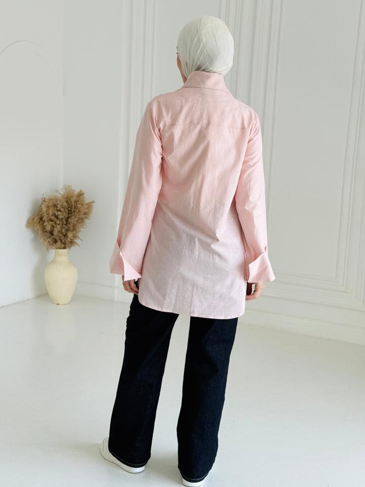 Sea shell Linen shirt- pink