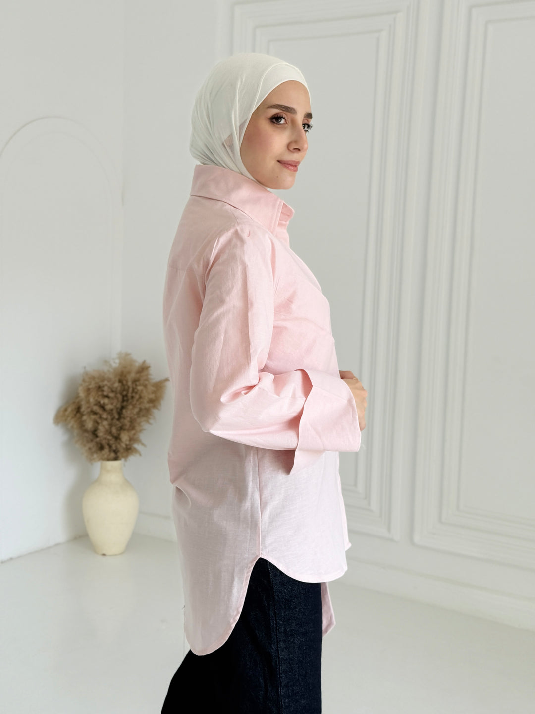 Sea shell Linen shirt- pink