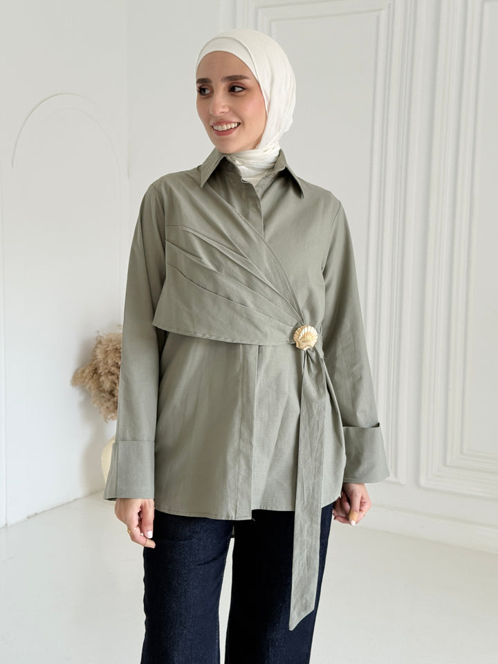 Sea shell Linen shirt- mint