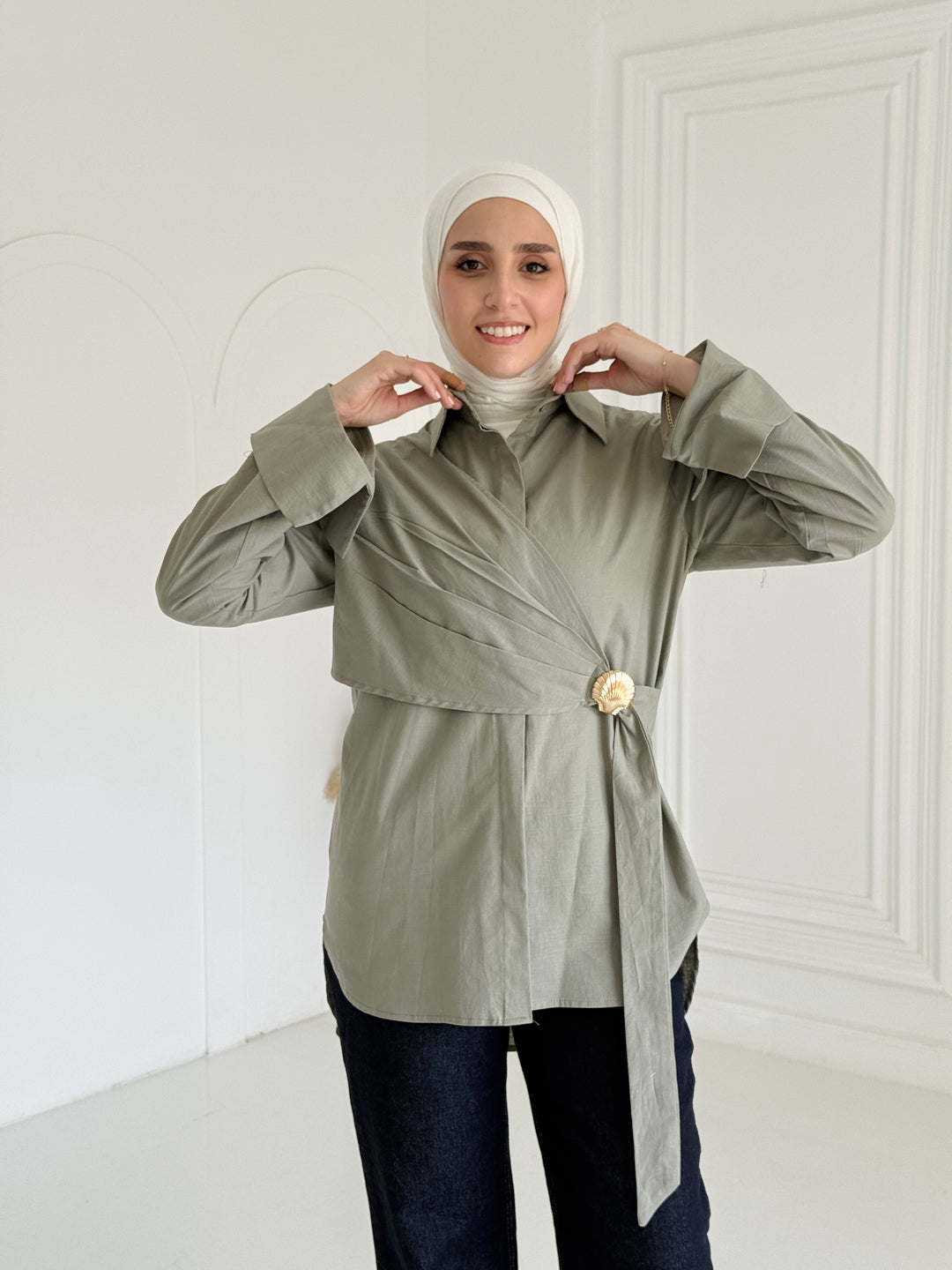 Sea shell Linen shirt- mint