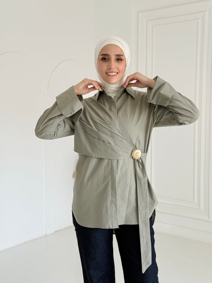 Sea shell Linen shirt- mint