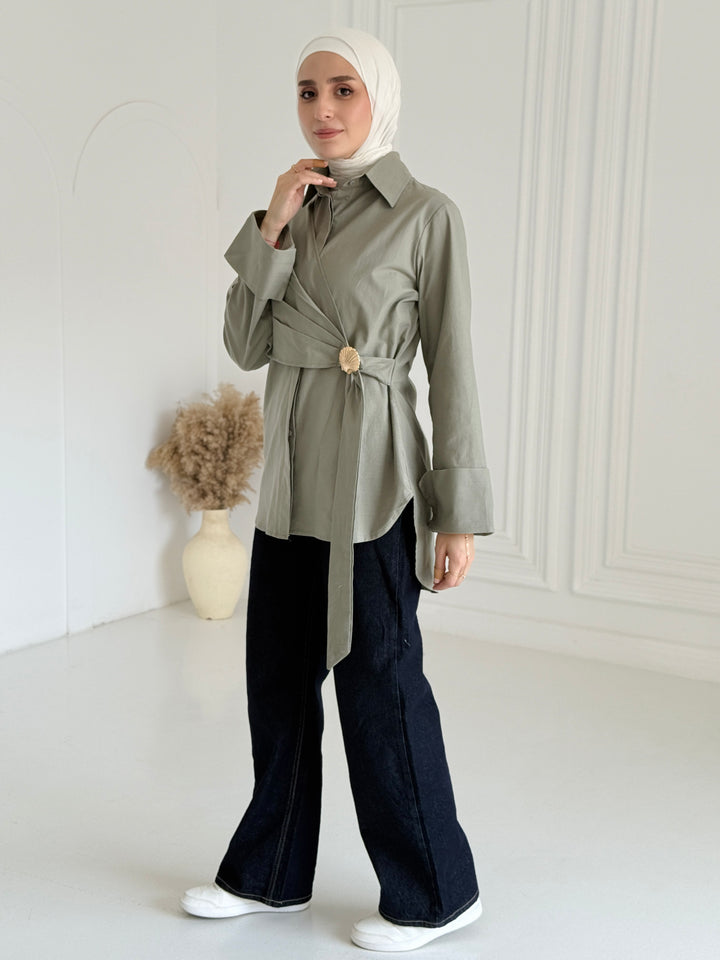 Sea shell Linen shirt- mint