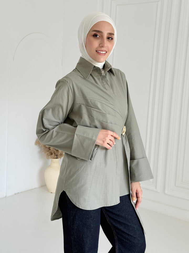 Sea shell Linen shirt- mint