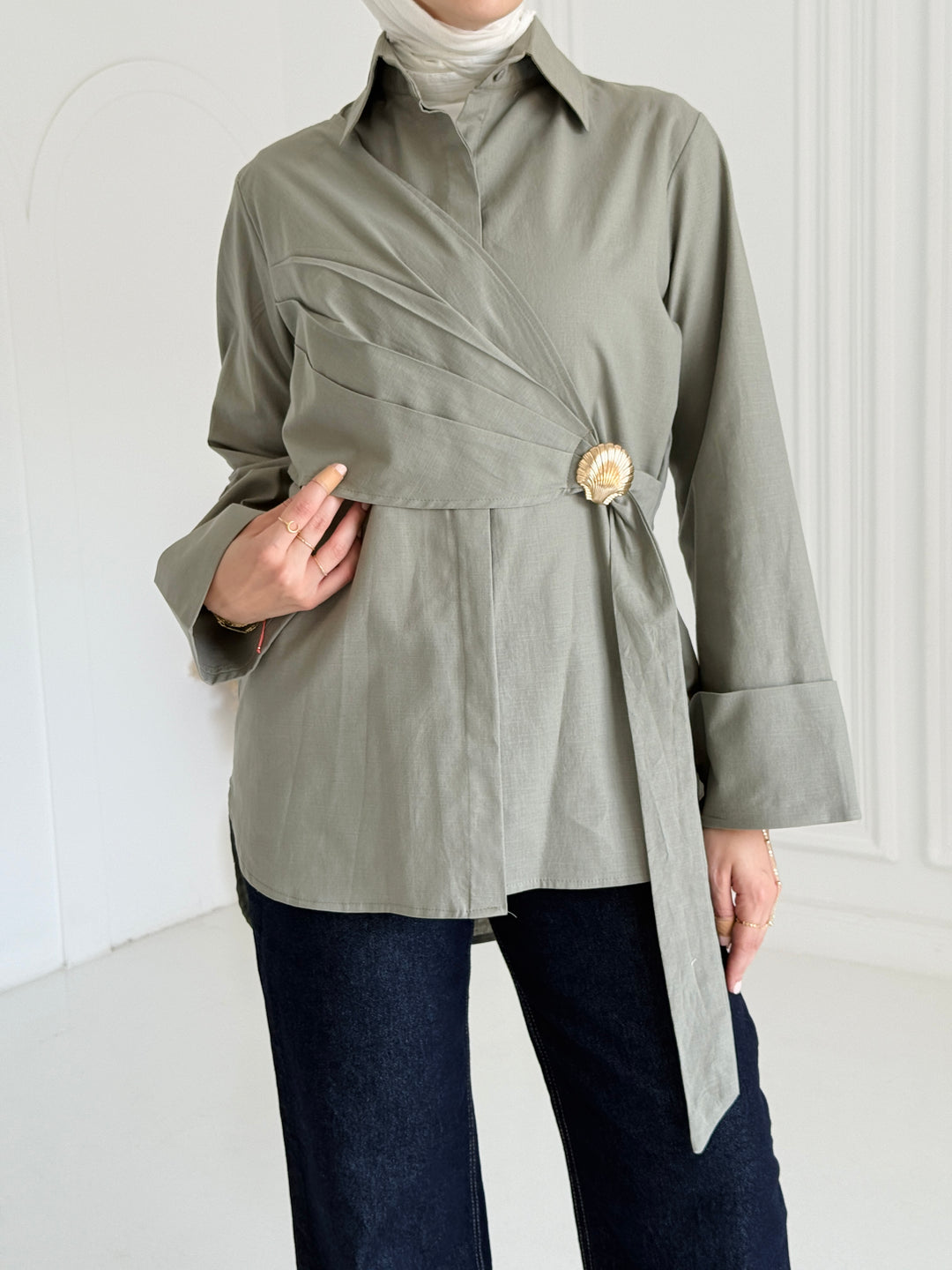 Sea shell Linen shirt- mint