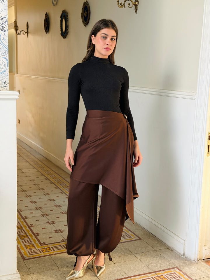 Pants with extension - Brown
