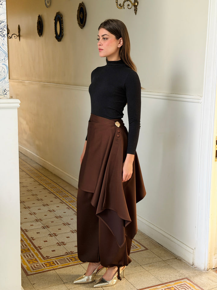 Pants with extension - Brown
