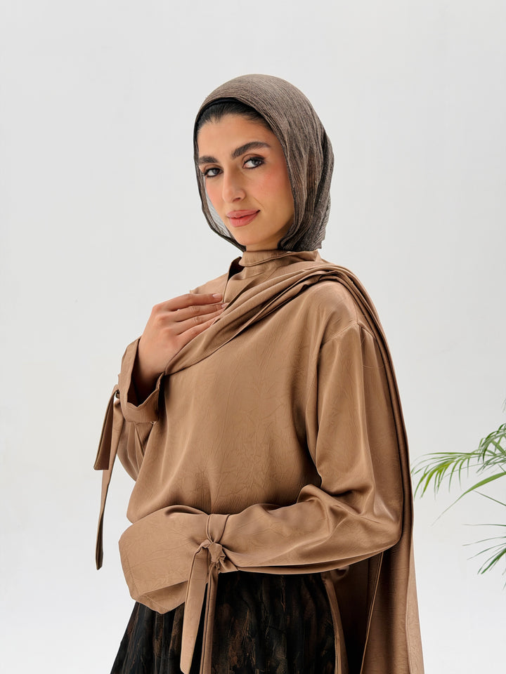 Shall scarve top- beige