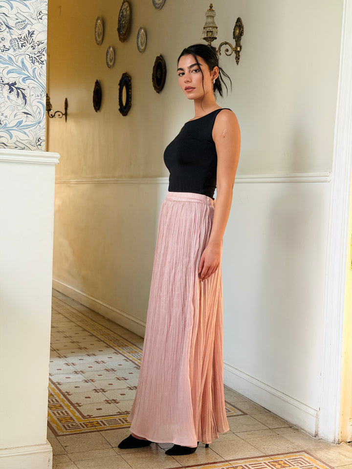 Chiffon sparkling skirt -pink
