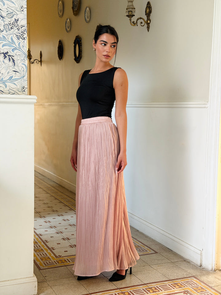 Chiffon sparkling skirt -pink