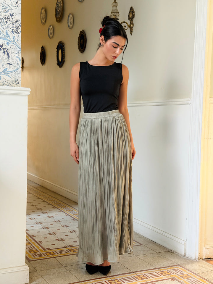 Chiffon sparkling skirt -mint