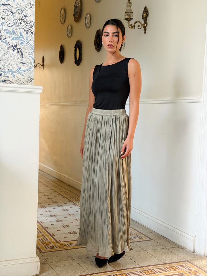 Chiffon sparkling skirt -mint
