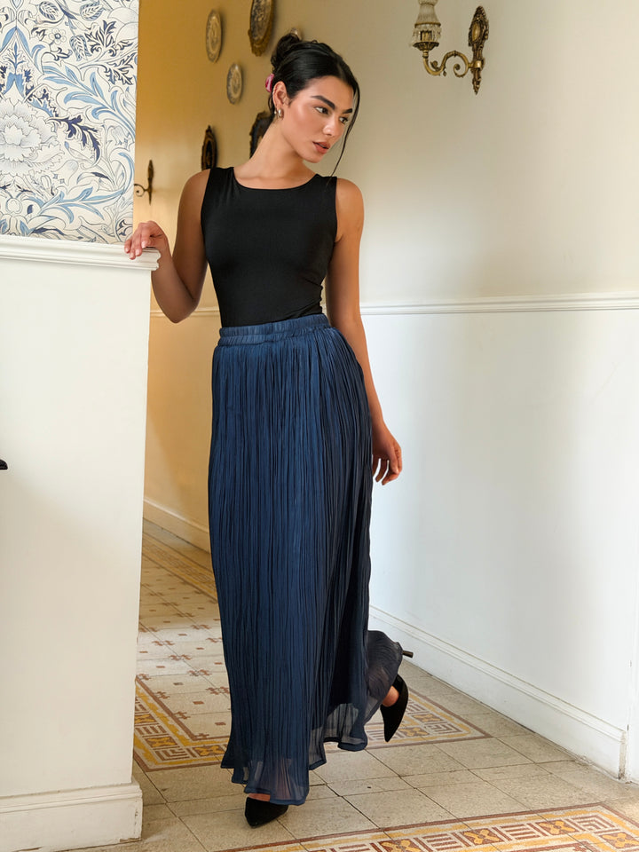 Chiffon sparkling skirt - blue