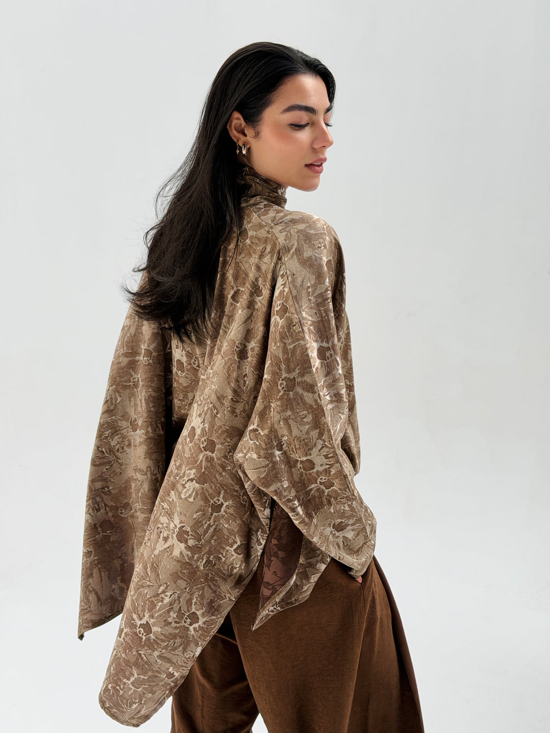 Camel Poncho top